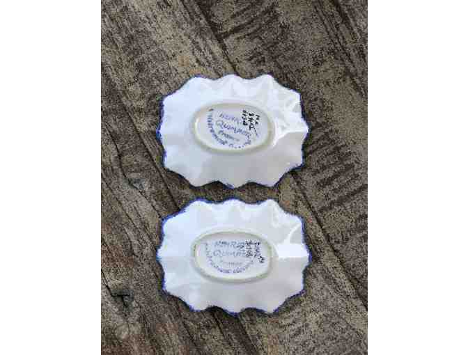 Henriot Quimper Corbeille Rose, Small Spoon Holder, Set of 2