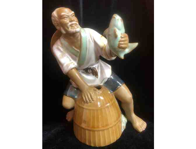 Ceramic Fisherman with Basket