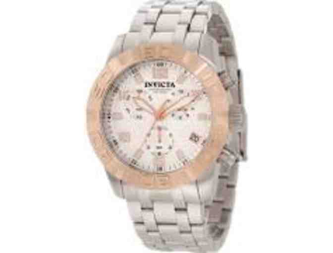 Invicta Mens Pro Diver Elite Rose Gold Tone Bezel Stainless Steel Chronograph Watch