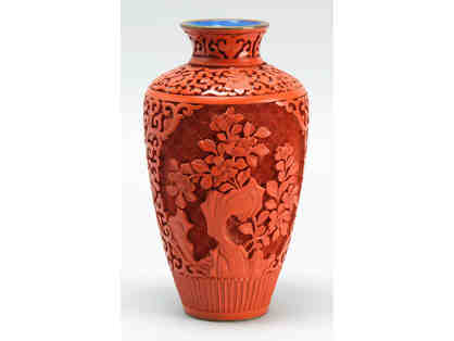 Cinnabar Lacquer Vase 20th Century