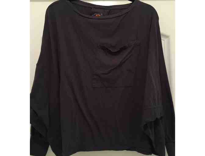 Mark & Estel - Dark Grey Batwing-Sleeved Soft Cotton T-Shirt Size XS