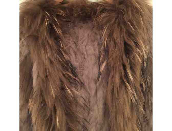 Rabbit Fur Vest in Soft Brown Tones