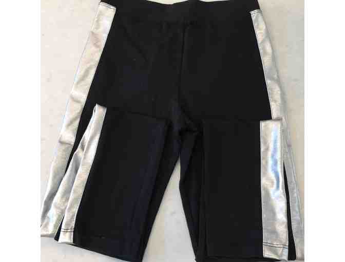 Girls Size 8 Cream LS 'LOVE' T-Shirt & Black Legging with Silver Stripe