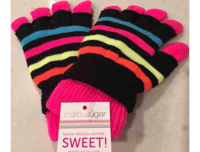 Malibu Sugar Grey OMG Beanie & Multi-Colored Gloves