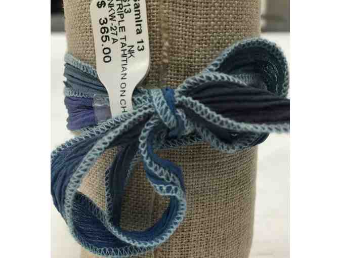 Triple Tahitian Pearl and Silk Wrap Bracelet by Samira 13