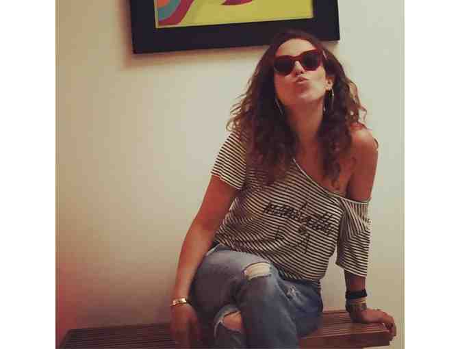 Edenation Striped Tee w/ Black Sweatpants--Women's M