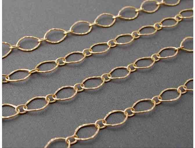 Gold Fill Hammered Link Necklace by Jenny and Jude