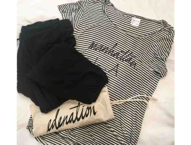 Edenation Striped Tee w/ Black Sweatpants--Women's M