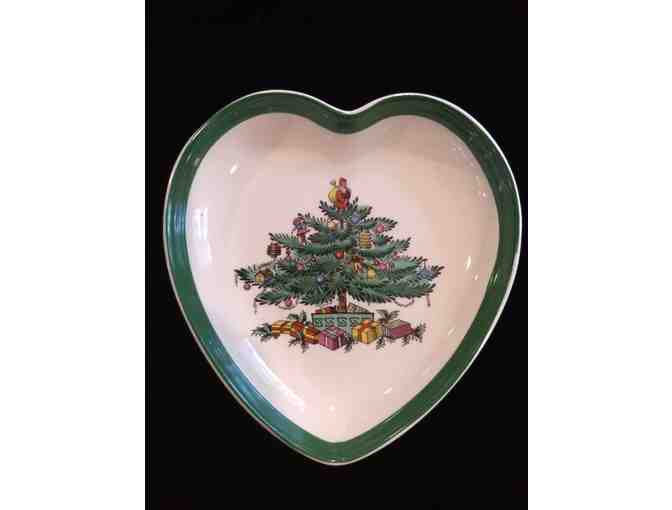 Spode Christmas tree heart shaped dish