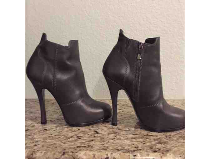 Barbara Bui gray leather platform boots, size 36 1/2 (6 1/2 US)