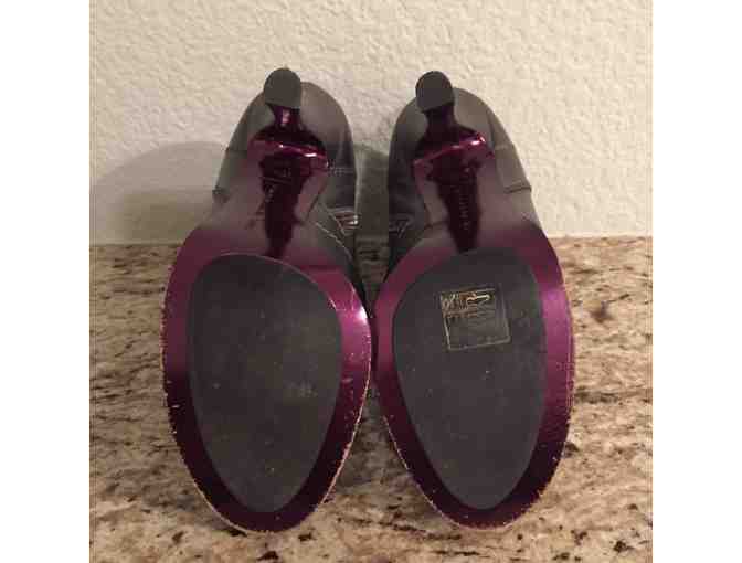 Barbara Bui gray leather platform boots, size 36 1/2 (6 1/2 US)
