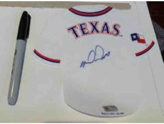 Texas Rangers' Yohander Mendez Autographed Paper Jersey - Photo 1