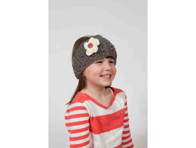 Handcrafted Child's Ear Warmer - Gray