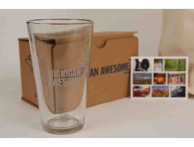 Michigan Awesome Market Tote, Pint Glass and Wine Glass
