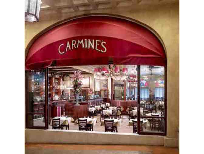 $100 gift certificate to Carmine's Italian Restaurant (good at Virgil's Real Barbecue)