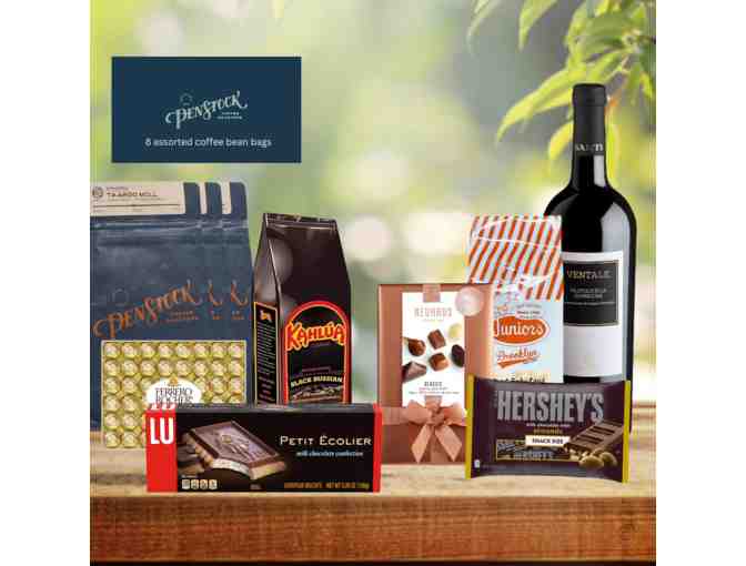 The Coffee & Chocolate Lovers Basket, plus a bottle of red, by Sequoia Class - Photo 1