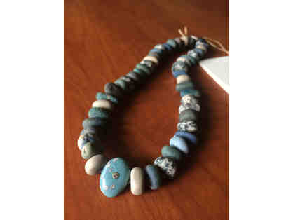 Becky Thatcher Leland Bluestone Beach Stone Necklace with Diamond