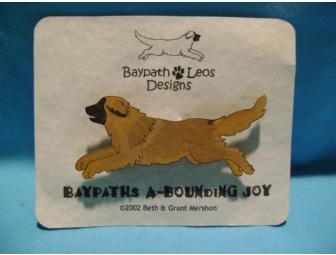 Hand Crafted Pin  LEONBERGER BOUNDING by Baypath Leos