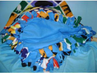 Fleece #3, DOUBLE SIDED  BLANKET, Dog Silhouettes and turquoise back  50 'x 48'