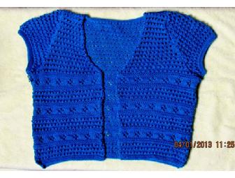 Hand knitted women's short sleeve sweater (small)