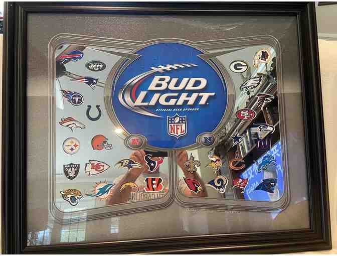 Bud Light Mirror with NFL Sports Logos - Photo 1