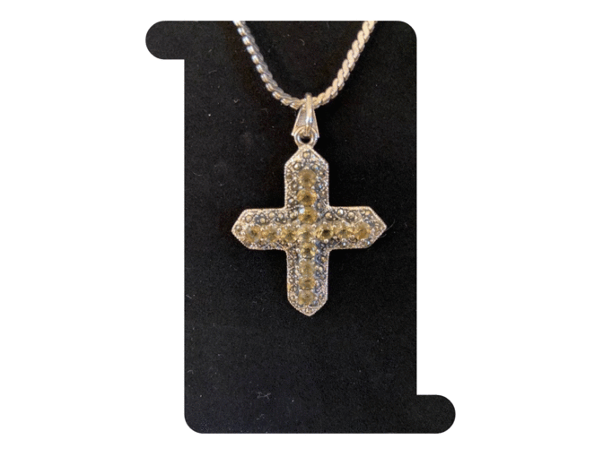 Sterling and Citrine Cross