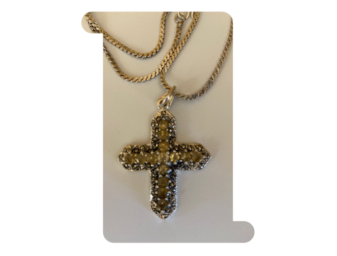 Sterling and Citrine Cross