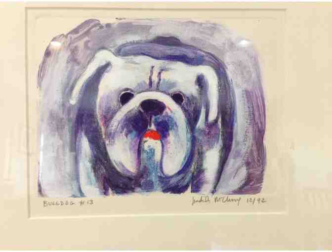 Watercolor Bulldog by Judy Lavendar