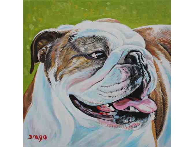 20x20 Oil Painting of Your Dog by Bulldog Artist Drago