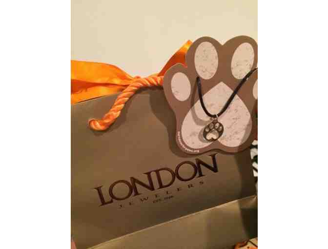 London Jewelers: Our Cause For Paws Sterling Silver Paw Charm on Pink Cord Bracelet