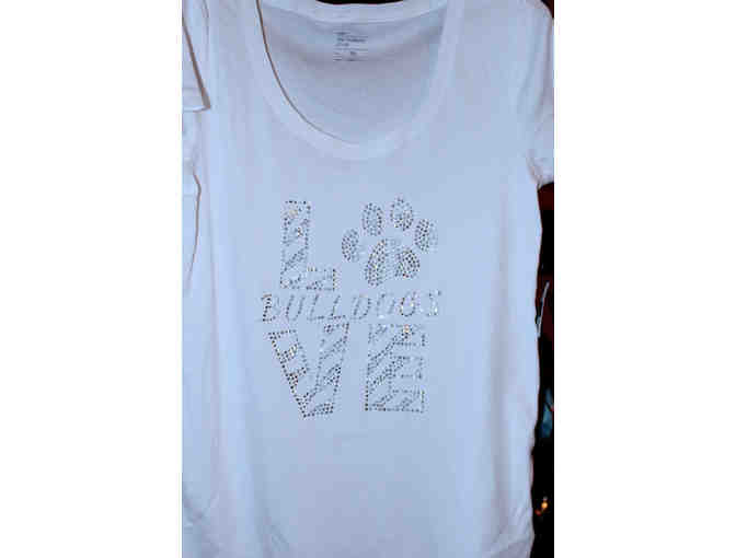 Custom Gap T-Shirt - Rhinestone LOVE Bulldogs T-shirt - Size XL