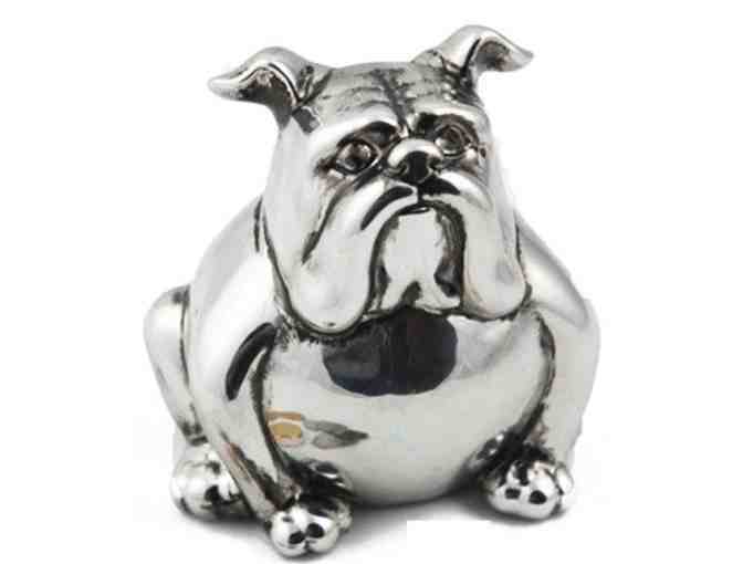 Chubby Silver Bulldog Piggy Bank