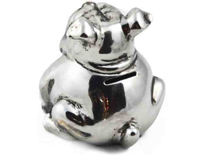 Chubby Silver Bulldog Piggy Bank