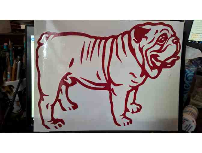 English Bulldog Vinyl Sticker - 12'x8' - Red