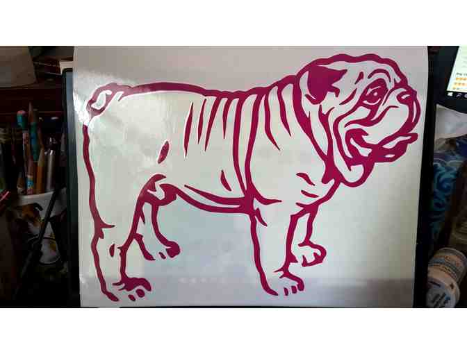English Bulldog Vinyl Sticker - 12'x8' - Hot Pink