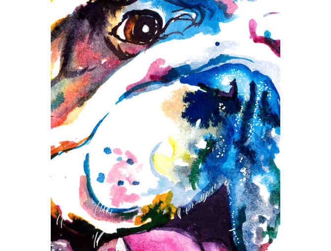 Colorful English Bulldog Art Print