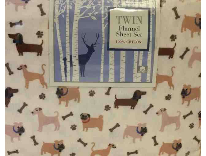 Divatex Flannel Sheet Set - Dog Print - Twin