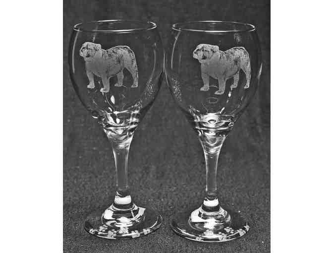 Bulldog Wine Set - 5 pieces including bulldog wine glasses