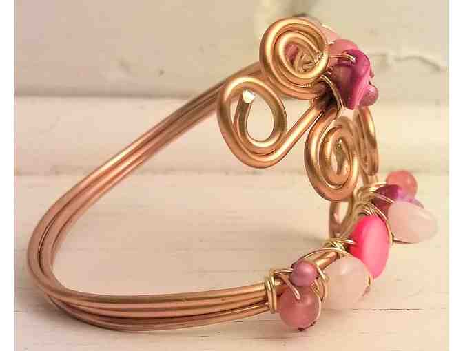 Gold Wrap Bracelet w/pink stones