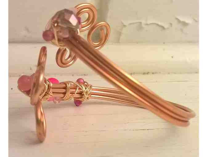 Gold Wrap Bracelet w/pink stones