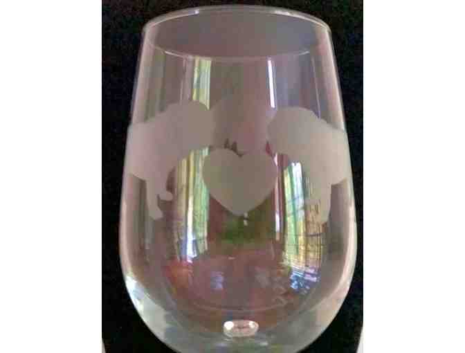 Custom Bulldog LOVE Wine Glasses - Set of 4