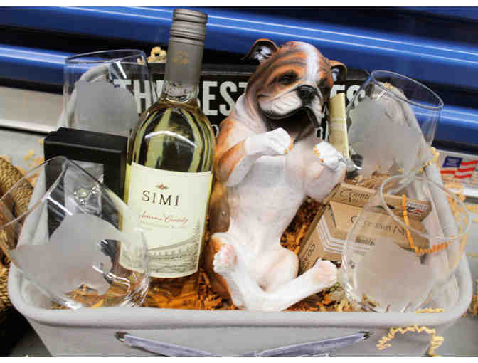 Wine Themed Bulldog Gift Basket #3