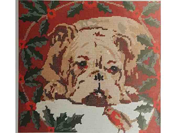 Sara Davenport Victorian Christmas Bulldog Needlepoint kit