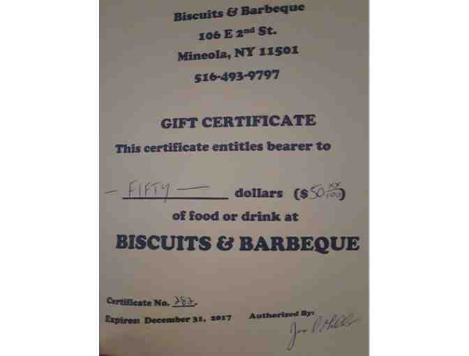 Biscuits and Barbeque $50 Gift Certificate #2