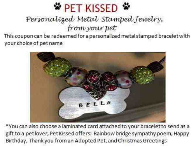 Pet Kissed Personalized Metal Stamped Bracelet