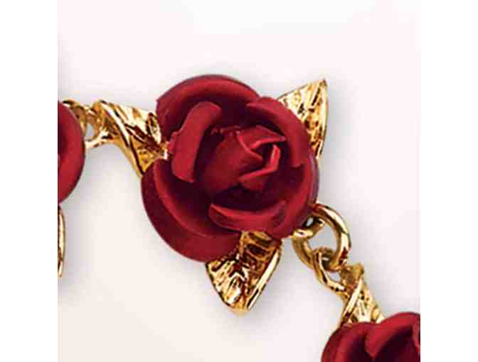 Dozen Roses Drop Heart Necklace & Bracelet - Danbury Mint