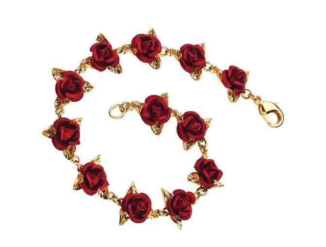 Dozen Roses Drop Heart Necklace & Bracelet - Danbury Mint