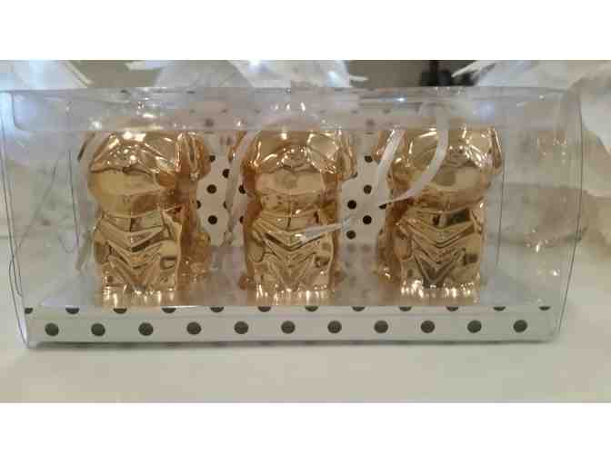 6 Golden Bulldog Ornaments!