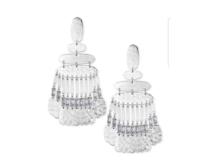 Kendra Scott Nicola Silver Statement Earrings in Lilac Crystal