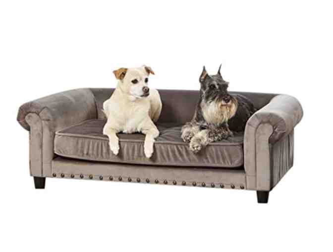 Enchanted Home Pet Grey Velvet Manchester Pet Sofa